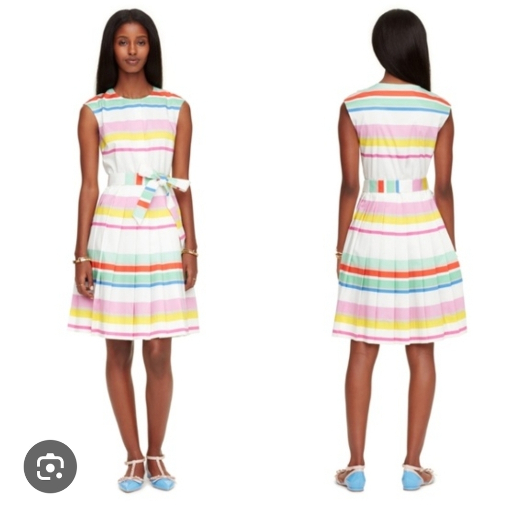 kate spade Multicolor Striped Fit-and-Flare Midi Dress - Picture 4 of 6